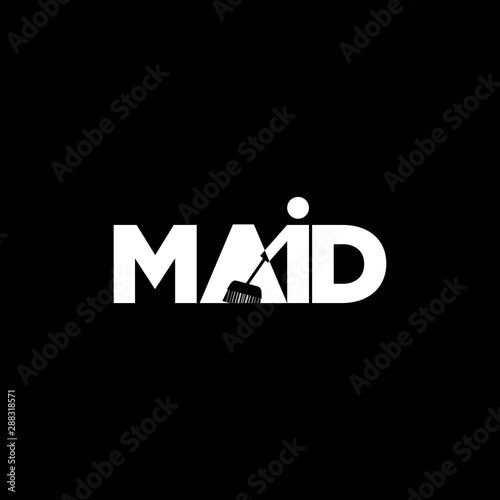 maid logo design inspiration . negative space maid logo template