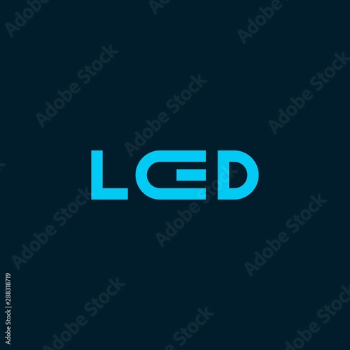 simple LED logo design inspiration . LED electric logo design template