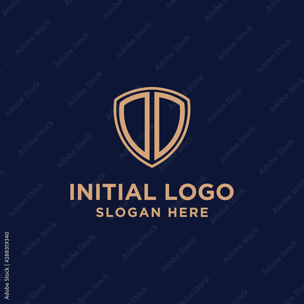 initial DD logo template. shield and gold logo. vector initial DD logo template. shield and gold logo. vector