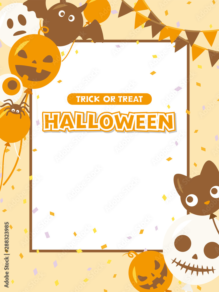 ハロウィン 風船のフレーム素材 Stock Vector Adobe Stock