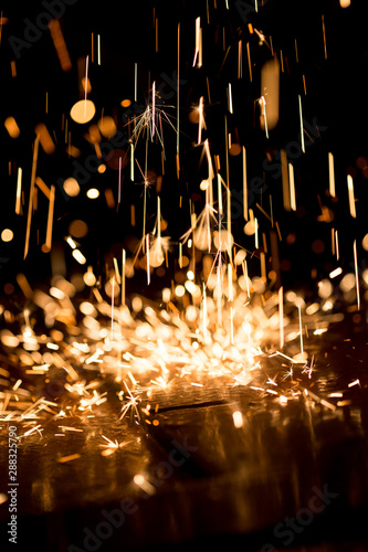 Glowing Flow of Sparks in the Dark © donikz
