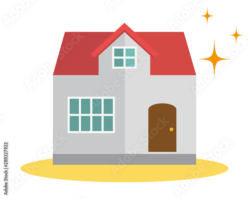 住宅　家　イラスト　一軒家　マイホーム