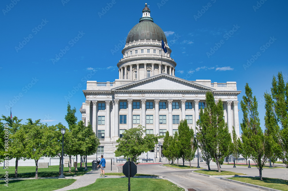 Salt Lake City Capitol and gardens on a sunny day, Utah