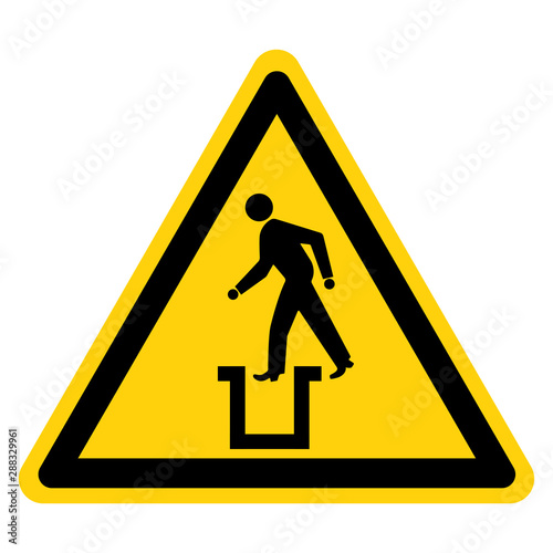 Beware Bottomless Pit Symbol Sign,Vector Illustration, Isolate On White Background Label. EPS10