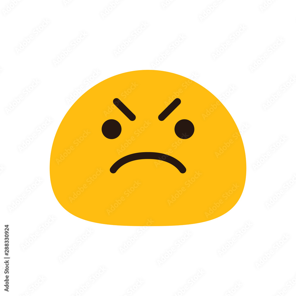 Sad angry emoji face vector