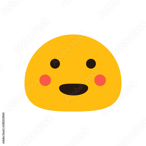 Suprised happy emoji face vector
