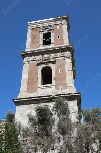 Belltower of Saint Clare in Naples Italy photo