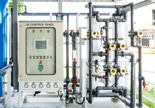 Water pipe control panel unit system in industry factory photo