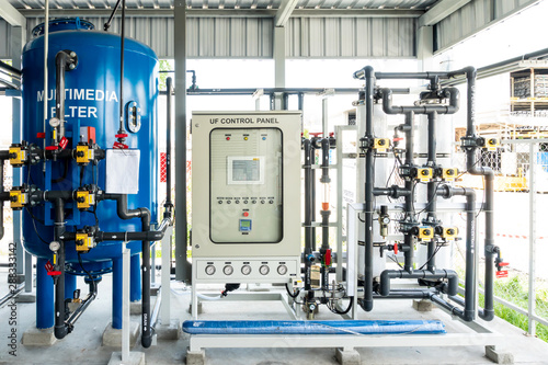 Water pipe control panel unit system in industry factory photo