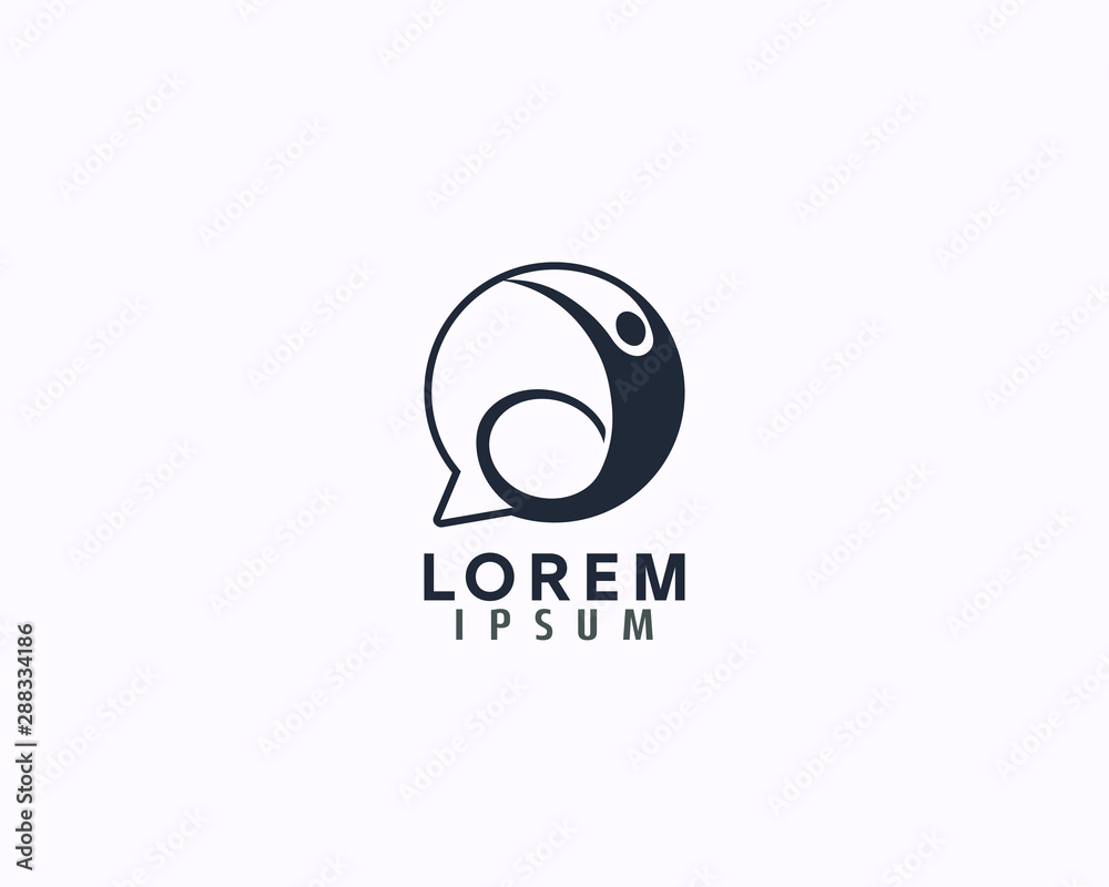 Abstract and Awesome Chat community Logo Design Template Abstract and Awesome Chat community Logo Design Template
