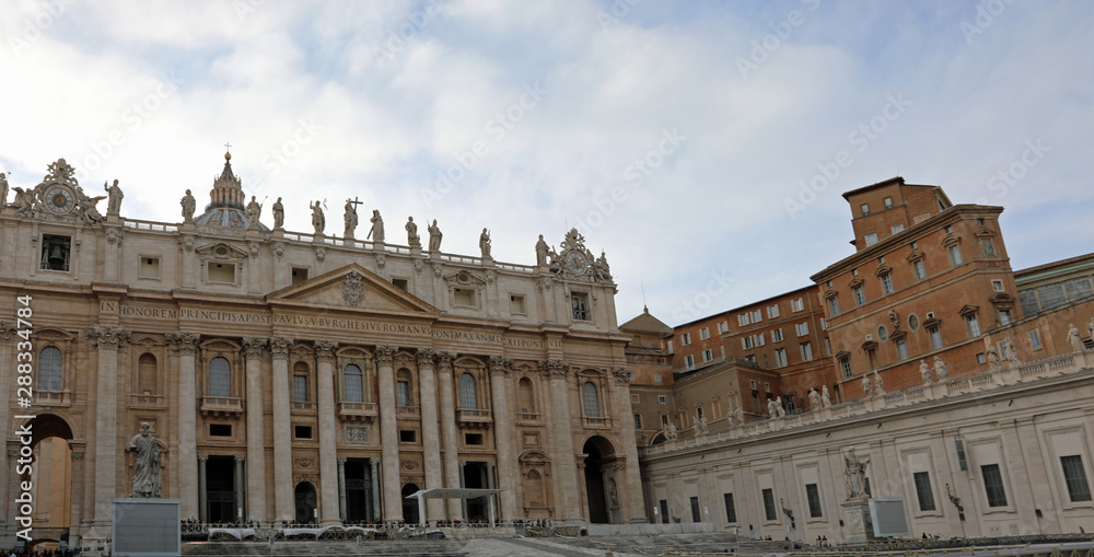Wide view of Saint Peter Square in Vatican City