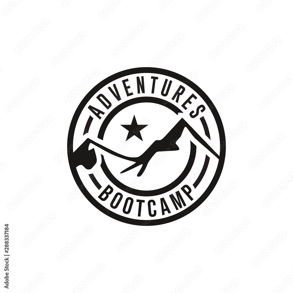 Mountain Logo, outdoor adventure. Vector graphic for t shirt and other uses. Mountain Logo. Flat design logo template. Mountain Logo, outdoor adventure. Vector graphic for t shirt and other uses. Mountain Logo. Flat design logo template.