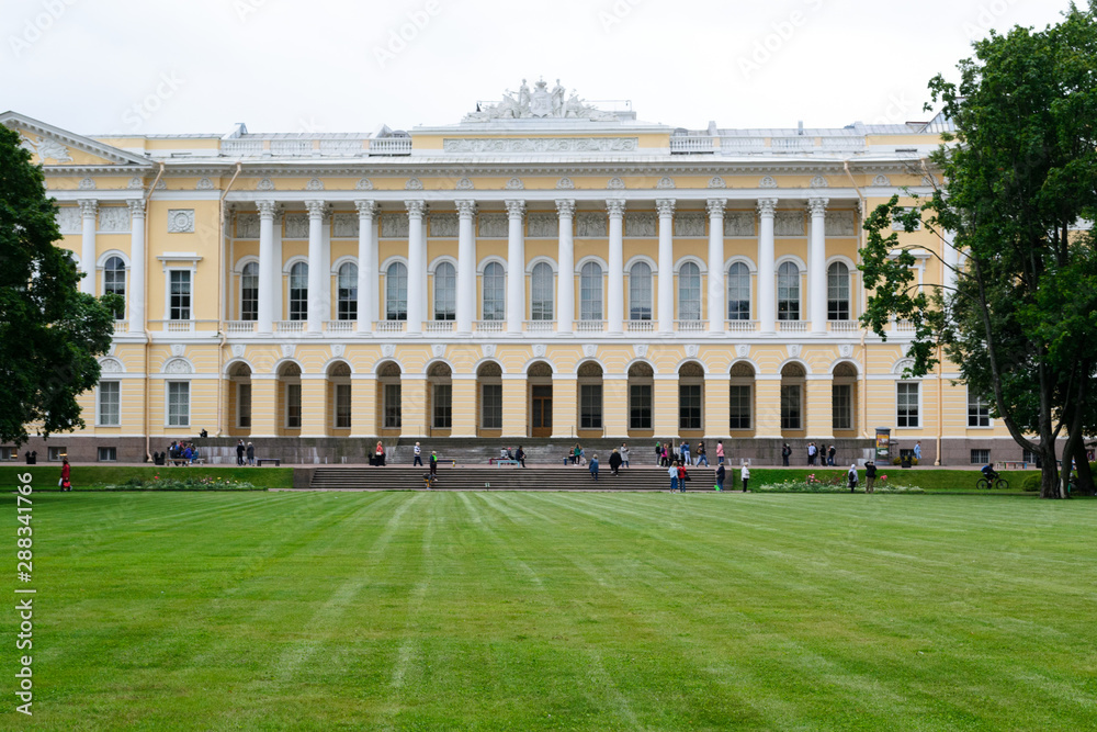 Saint Petersburg, Russia, august 2019. The neoclassic palace of the Russian Museum located in the Mikhailovsky garden