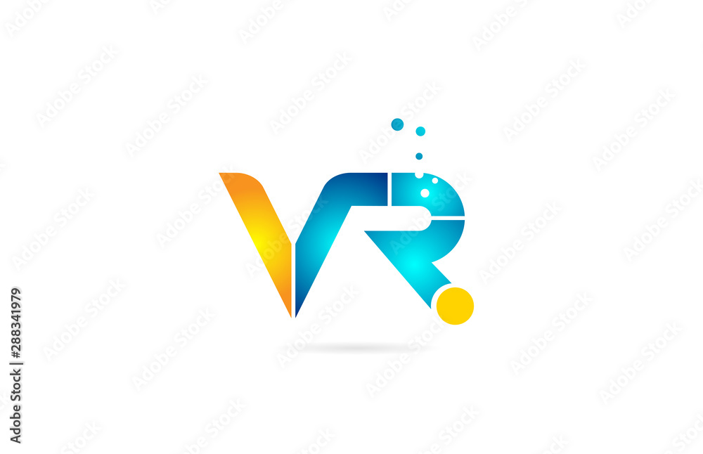 letter combination vr v r orange blue alphabet for company logo Stock ...