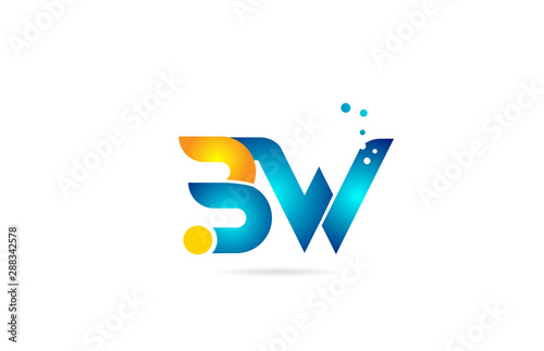 Tableau sur toile letter combination bw b w orange blue alphabet for company logo