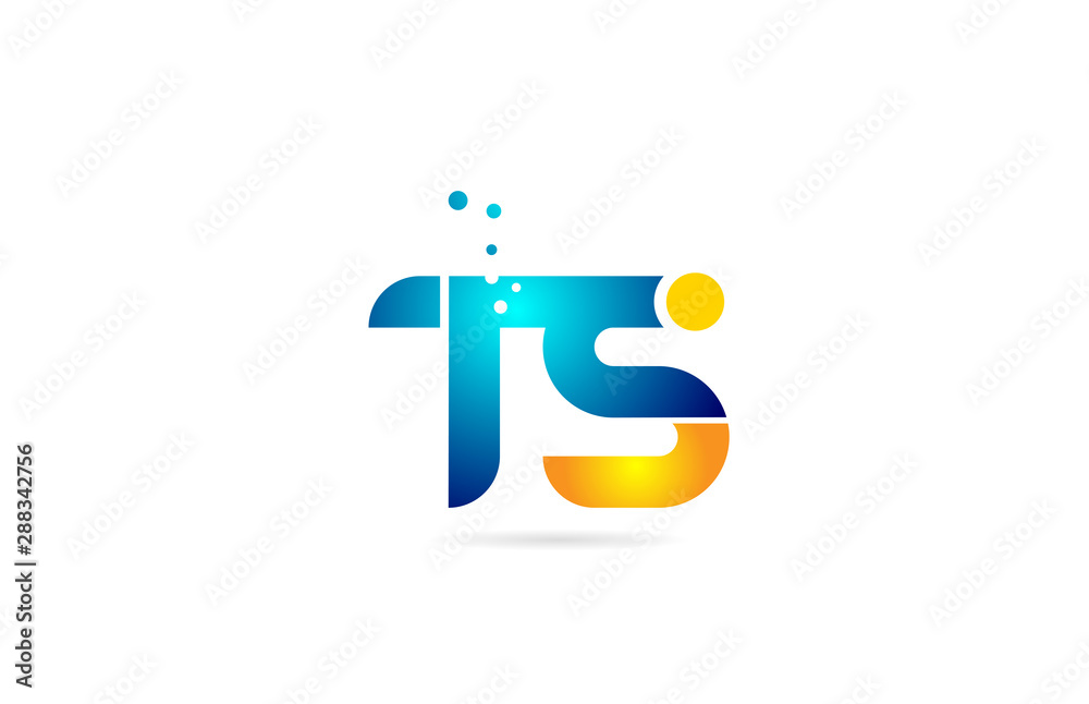 letter combination ts t s orange blue alphabet for company logo Stock ...