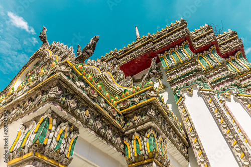 Colorful details of the Wat Pho Temple in Bangkok  Thaliand