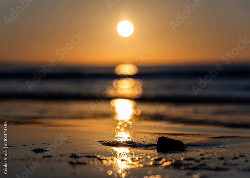 Golden Sunrise at Greatstone beach, UK photo