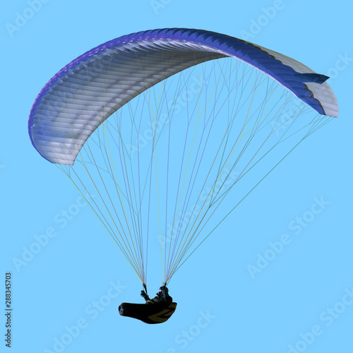 Beautiful paraglider in flight. isolated