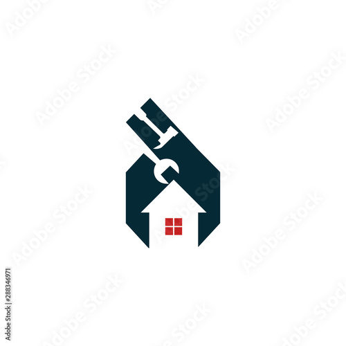 Home Repair Service Simplicity Icon Logo Design Template Element Vector