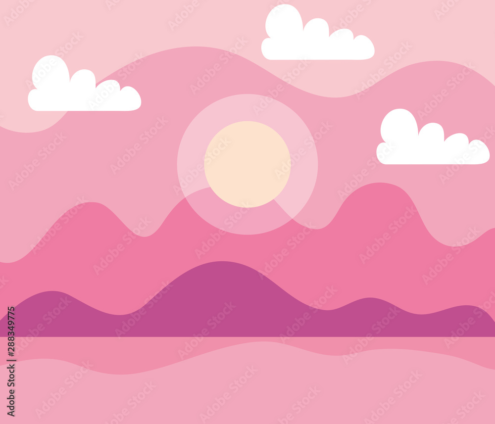 beautiful sun with mountains and pretty clouds beautiful sun with mountains and pretty clouds