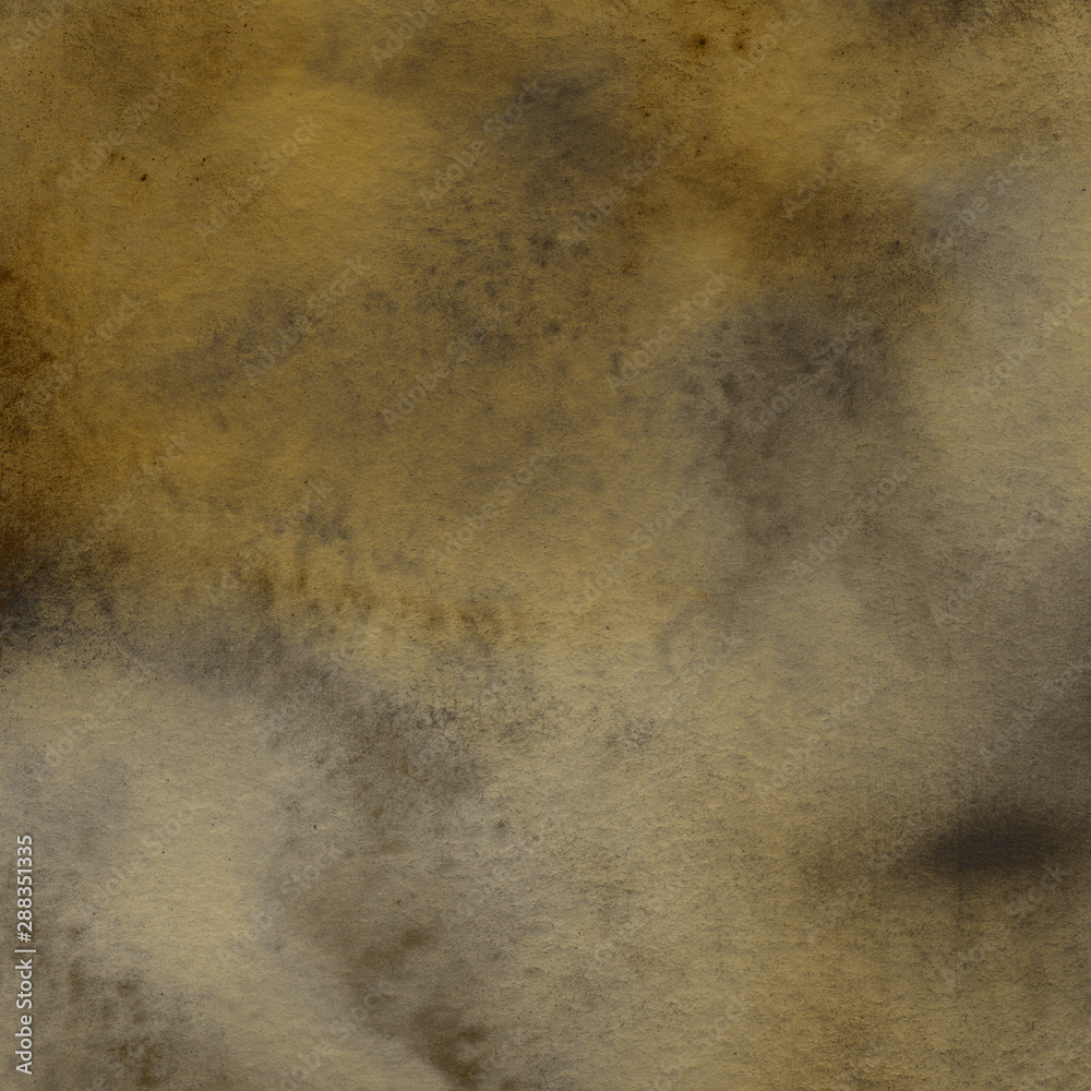 Obraz premium Yellow autumn watercolor texture with abstract washes and brush strokes on the white paper background. Chaotic abstract organic design.