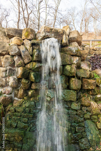 waterfall on Zahrada Kinskych in Praha city in Czech republic photo