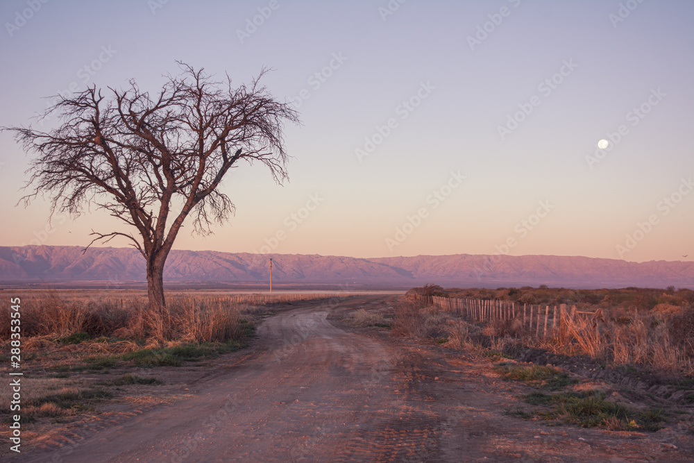 Crepúsculo en San luis provincia Argentina