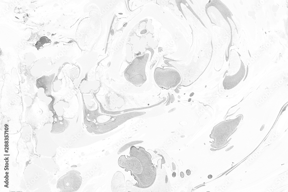 Fototapeta premium Gray marble ink paper textures on white background. Chaotic abstract organic design.