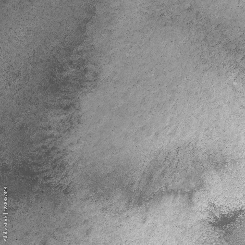 Naklejka premium Silver watercolor background on white paper. Paint leaks and ombre effects.