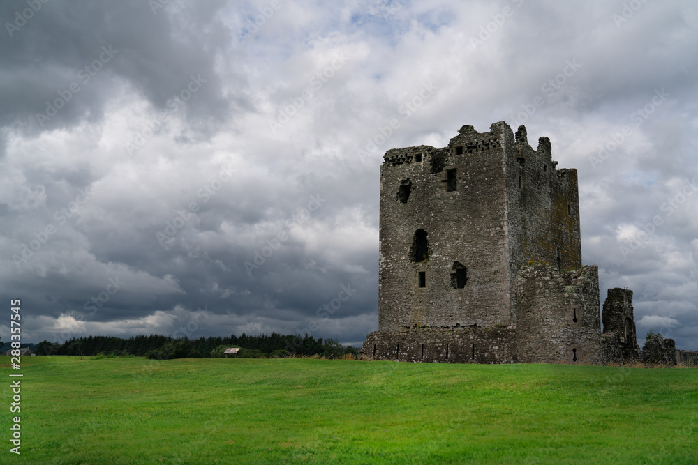 Scottish castle ruin with stormy clouds Scottish castle ruin with stormy clouds