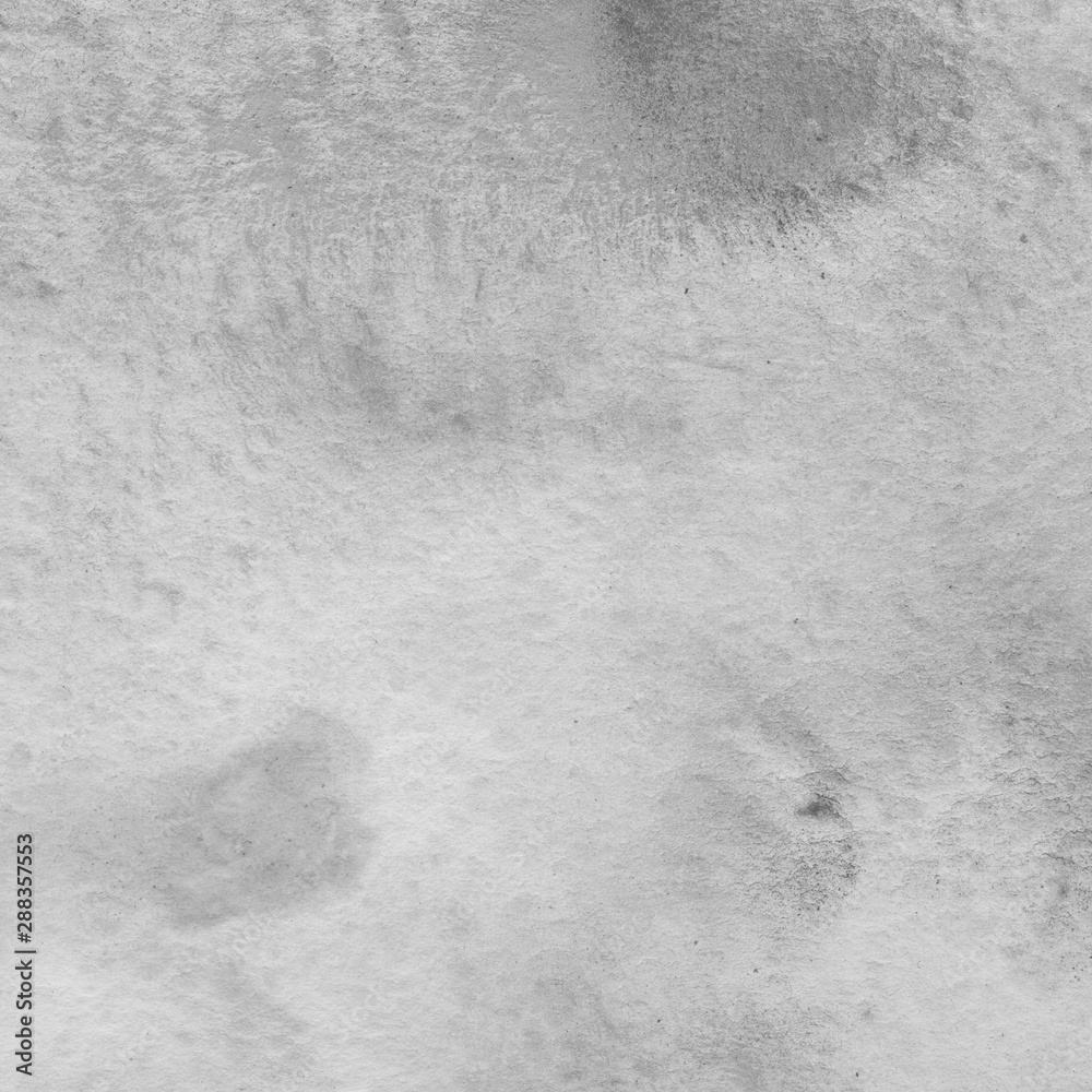 Naklejka premium Silver watercolor background on white paper. Paint leaks and ombre effects.