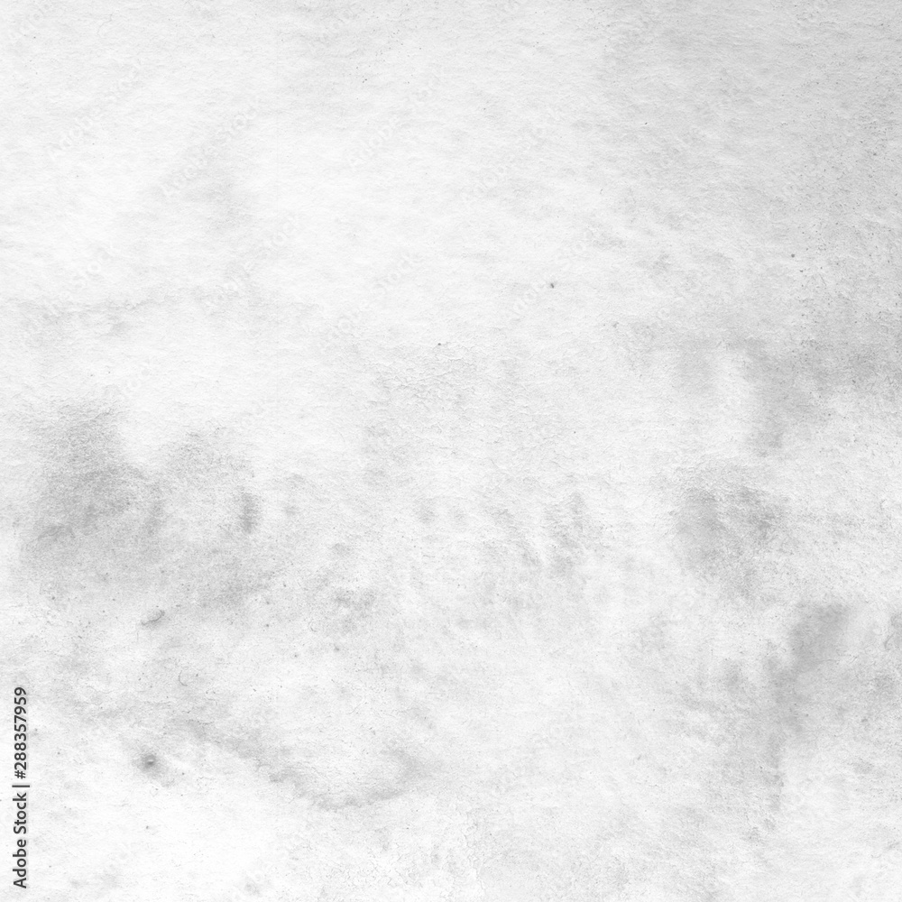 Naklejka premium Silver watercolor background on white paper. Paint leaks and ombre effects. 