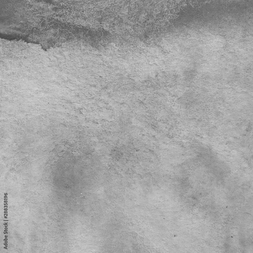 Naklejka premium Silver watercolor background on white paper. Paint leaks and ombre effects. 