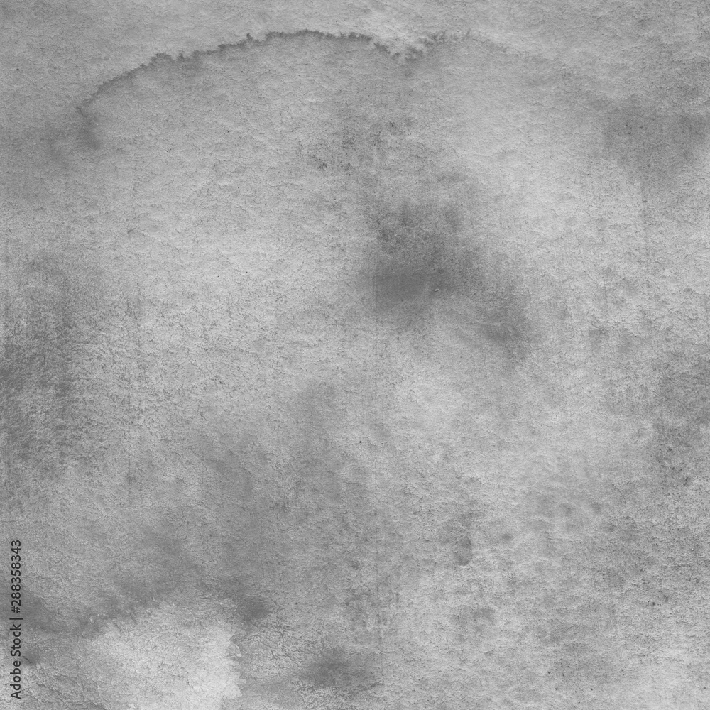 Naklejka premium Srebrne tło akwarela na białym papierze. Wycieki farby i efekty ombre.