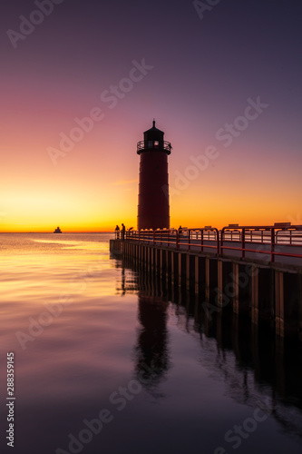 Lighthouse on Lake Michigan in Milwaukee, WI at Sunrise © AMC-Imagery, LLC