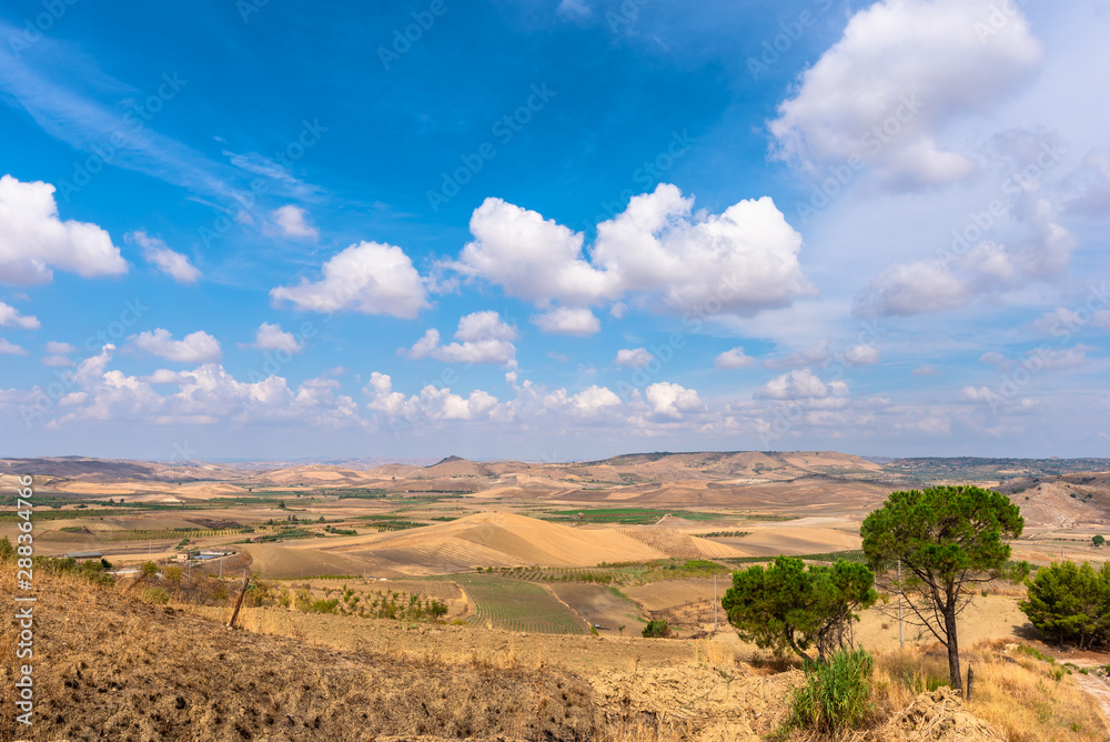 Wonderful Sicilian Scenery During a Cloudy Day, Mazzarino, Caltanissetta, Sicily, Italy, Europe