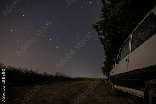 old car image in summer night