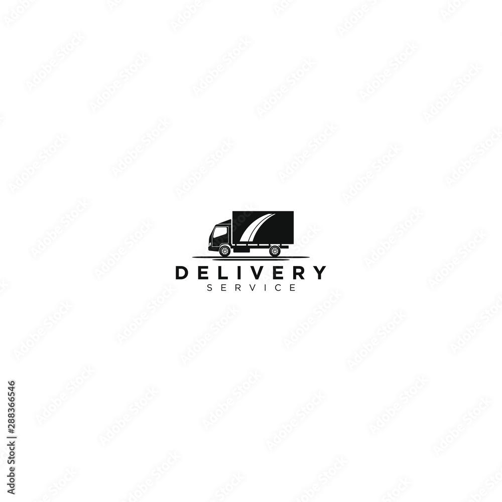 Logo of the shipping service - truck silhouette Logo of the shipping service - truck silhouette