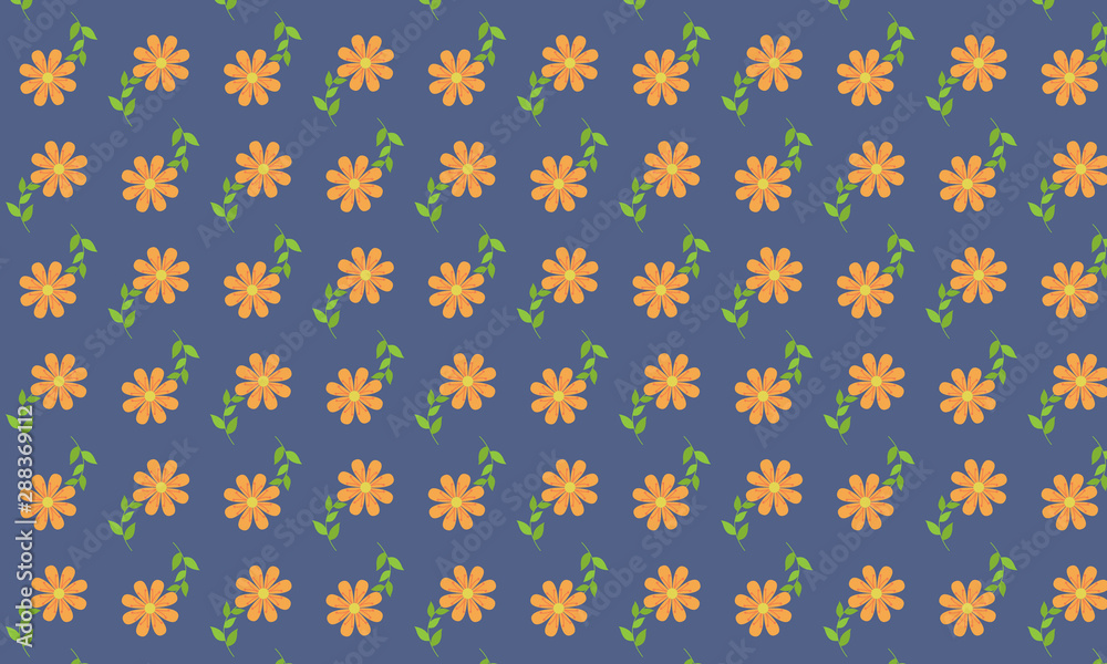 Orange Flower Pattern With Background Orange Flower Pattern With Background