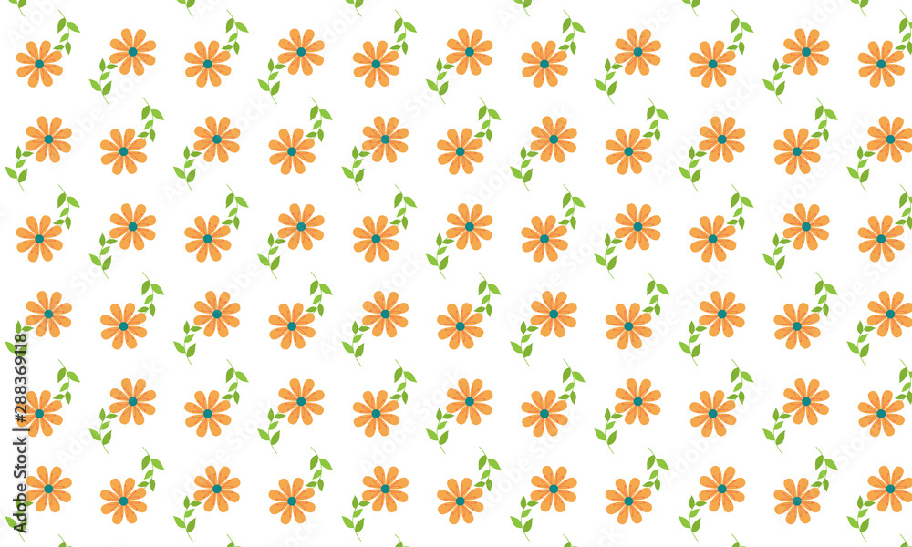 Orange Geranium Flower Pattern Background