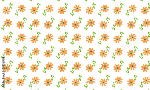 Orange Geranium Flower Pattern Background