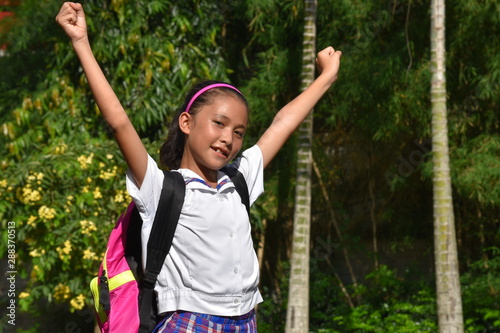 Tablou pe pânză Prep Filipina Girl Student And Freedom Wearing School Uniform