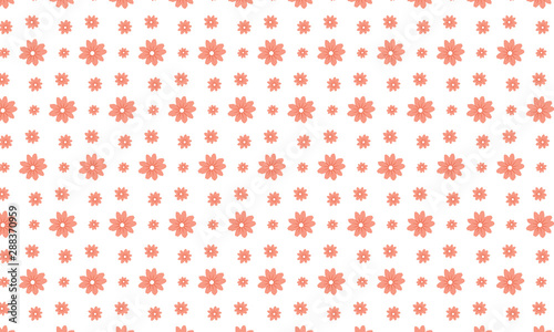 Clean Orange Cosmos Flower Pattern Background