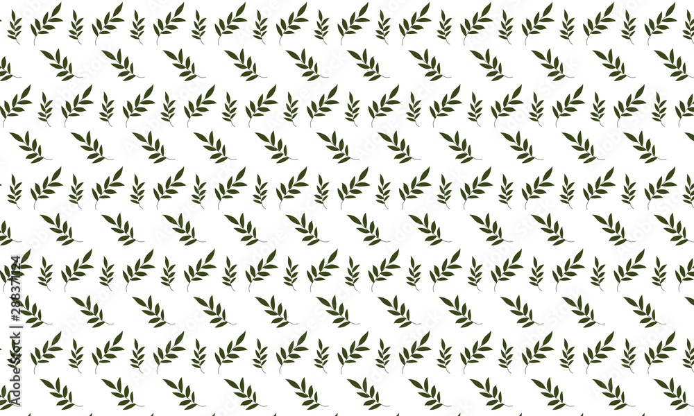 Green Italian Plant Rounded Leaves Pattern Background