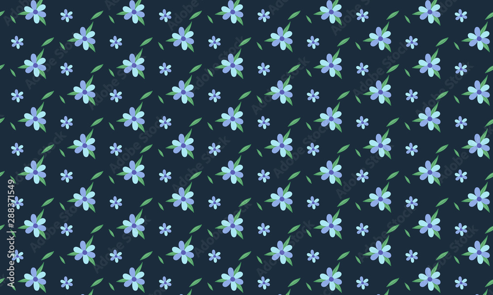 Dark Blue Background and Streptocarpus Flower Pattern Background Dark Blue Background and Streptocarpus Flower Pattern Background