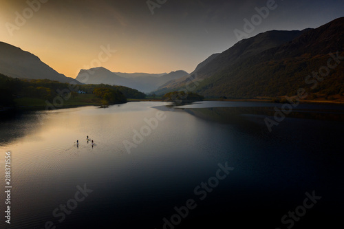 Sunrise over Crummock Water in the English Lake District