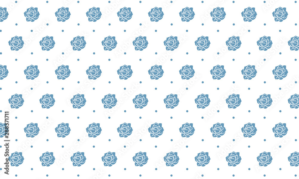 Blue Rose Flower with Dots Pattern Background Blue Rose Flower with Dots Pattern Background
