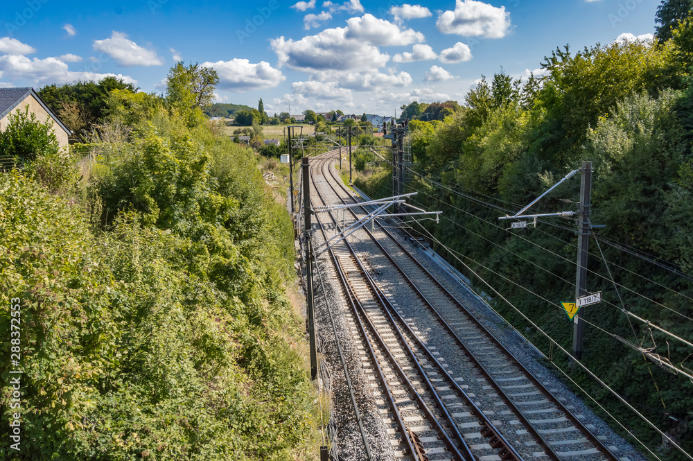 Railway line in the city of Virton Railway line in the city of Virton
