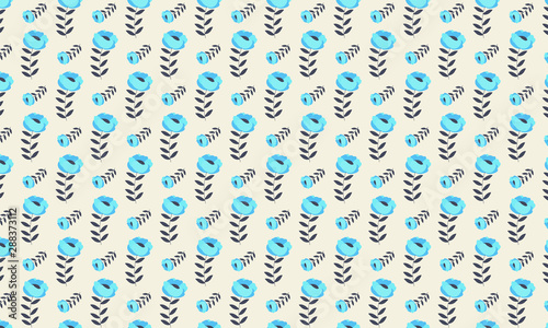 Turquoise Diascia Flower Brown Leaves Background Vector